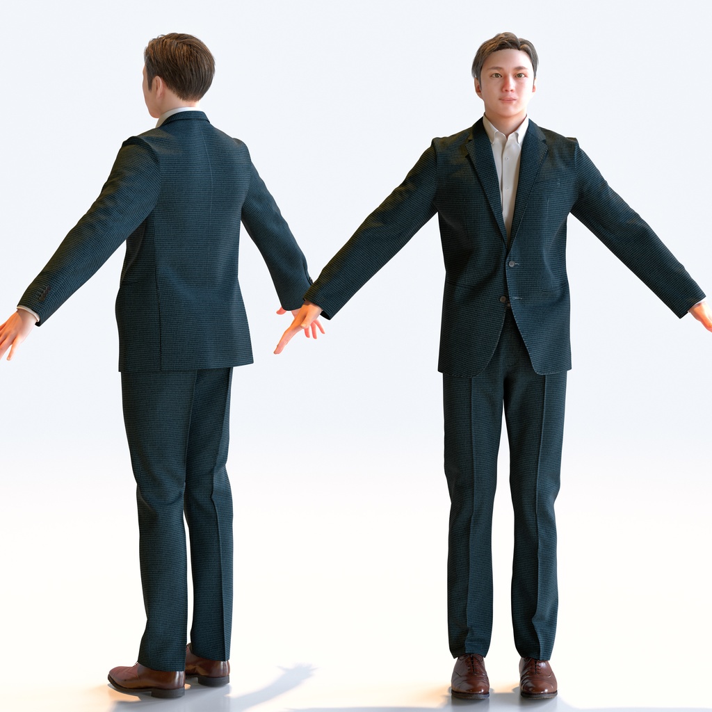 ビジネス男性 Aポーズ 5 - B1-M5E A【3D人物モデル/人間3Dモデル】