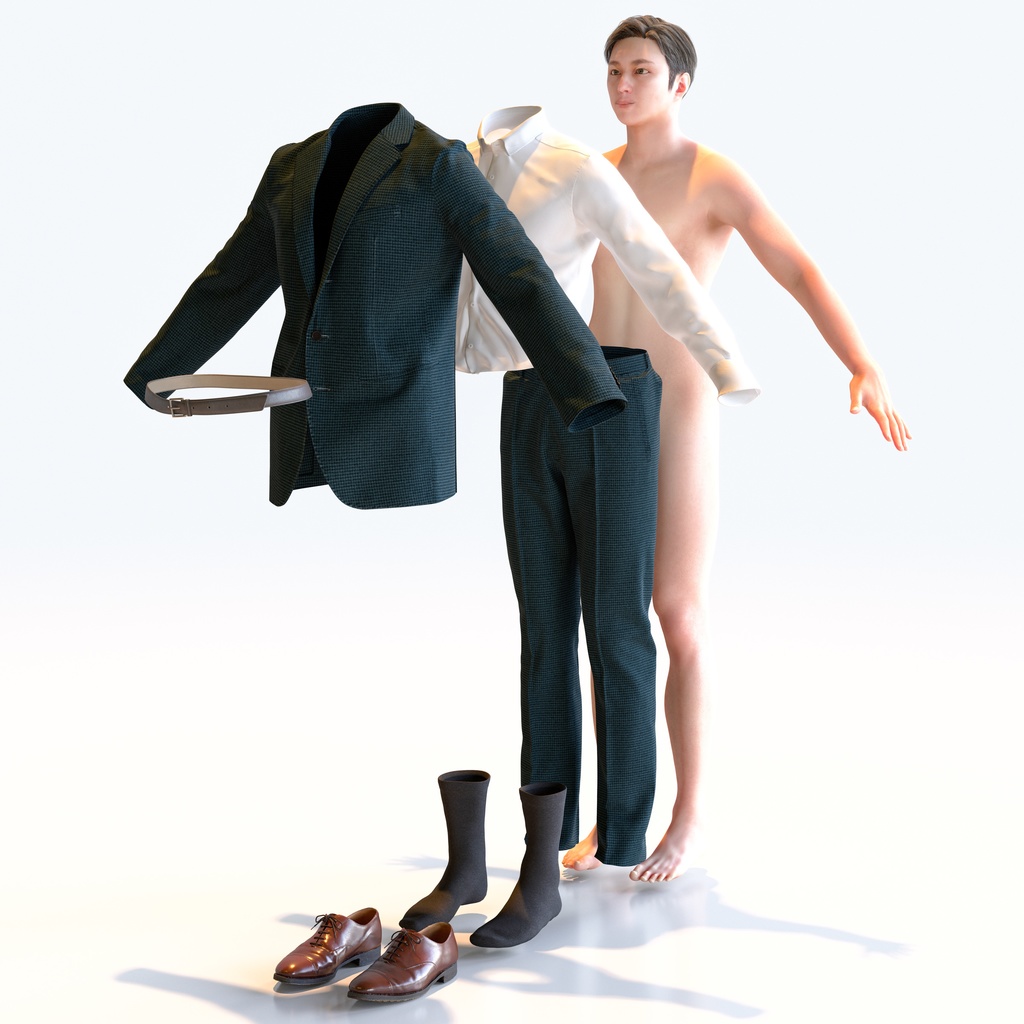 ビジネス男性 Aポーズ 5 - B1-M5E A【3D人物モデル/人間3Dモデル】