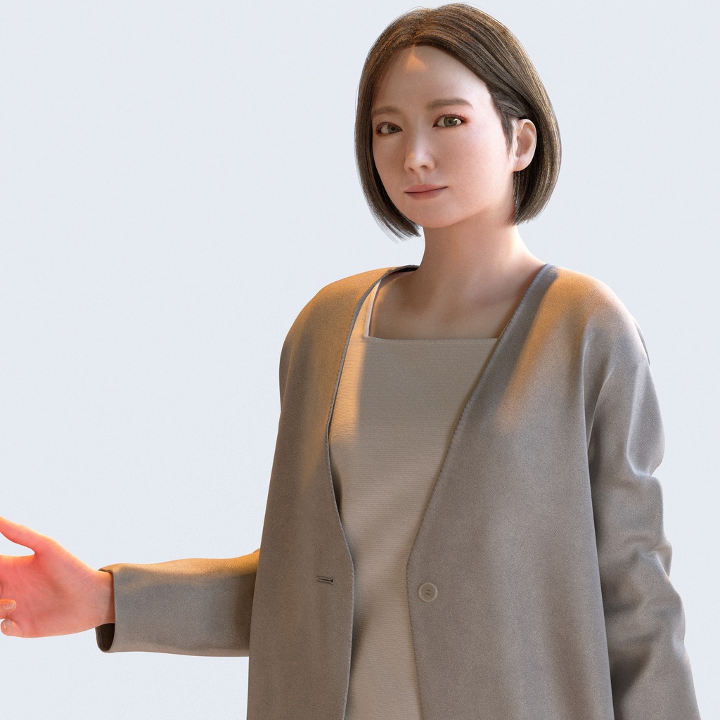 ビジネス女性 5ポーズセット 1 - B1-F1M【3D人物モデル/人間3Dモデル】