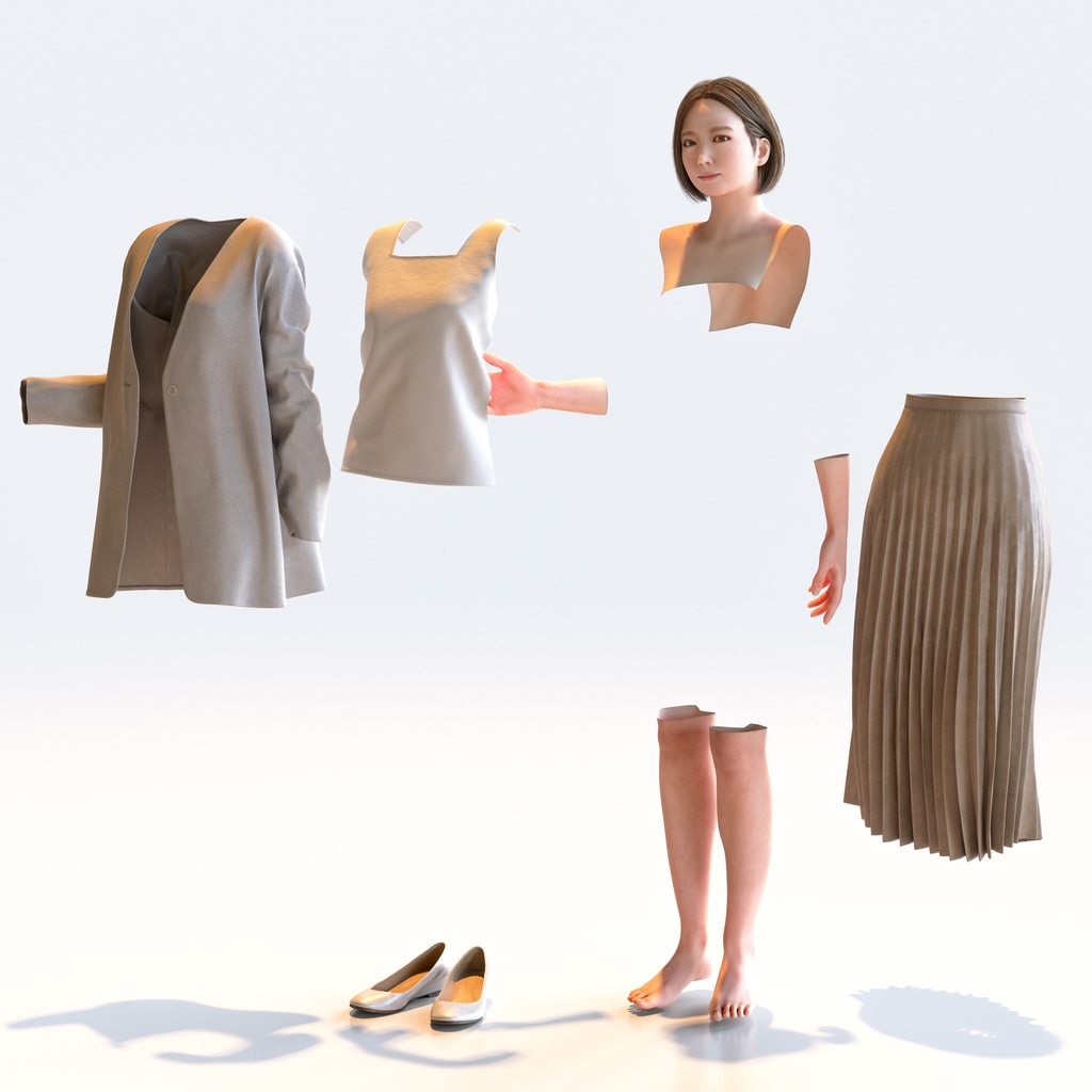 ビジネス女性 5ポーズセット 1 - B1-F1M【3D人物モデル/人間3Dモデル】