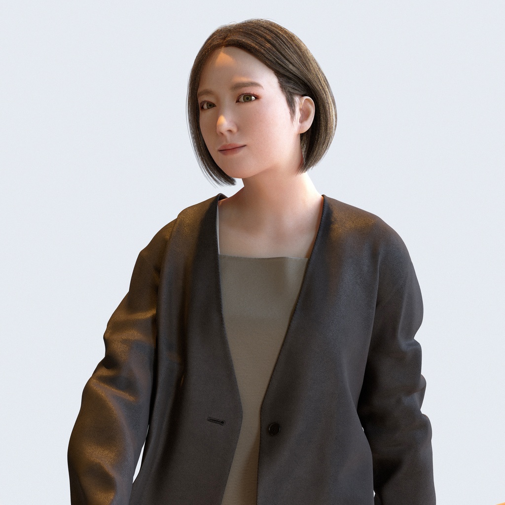 ビジネス女性 5ポーズセット 1 - B1-F1M【3D人物モデル/人間3Dモデル】