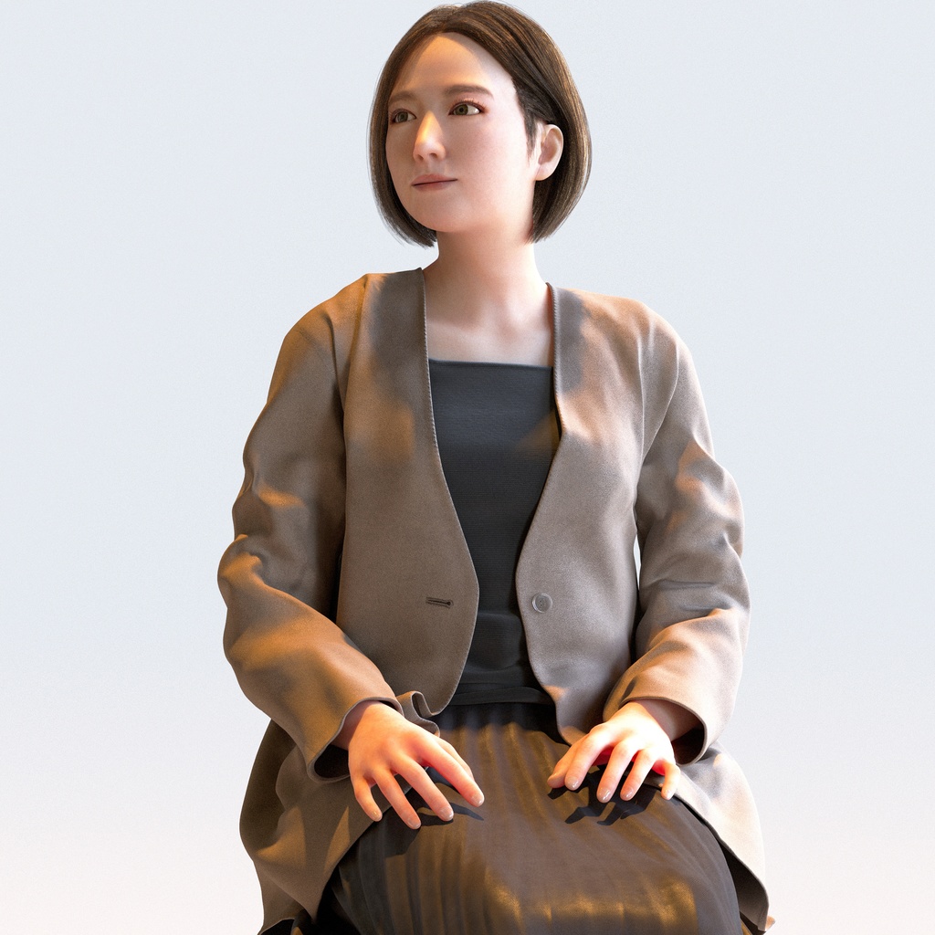 ビジネス女性 5ポーズセット 1 - B1-F1M【3D人物モデル/人間3Dモデル】