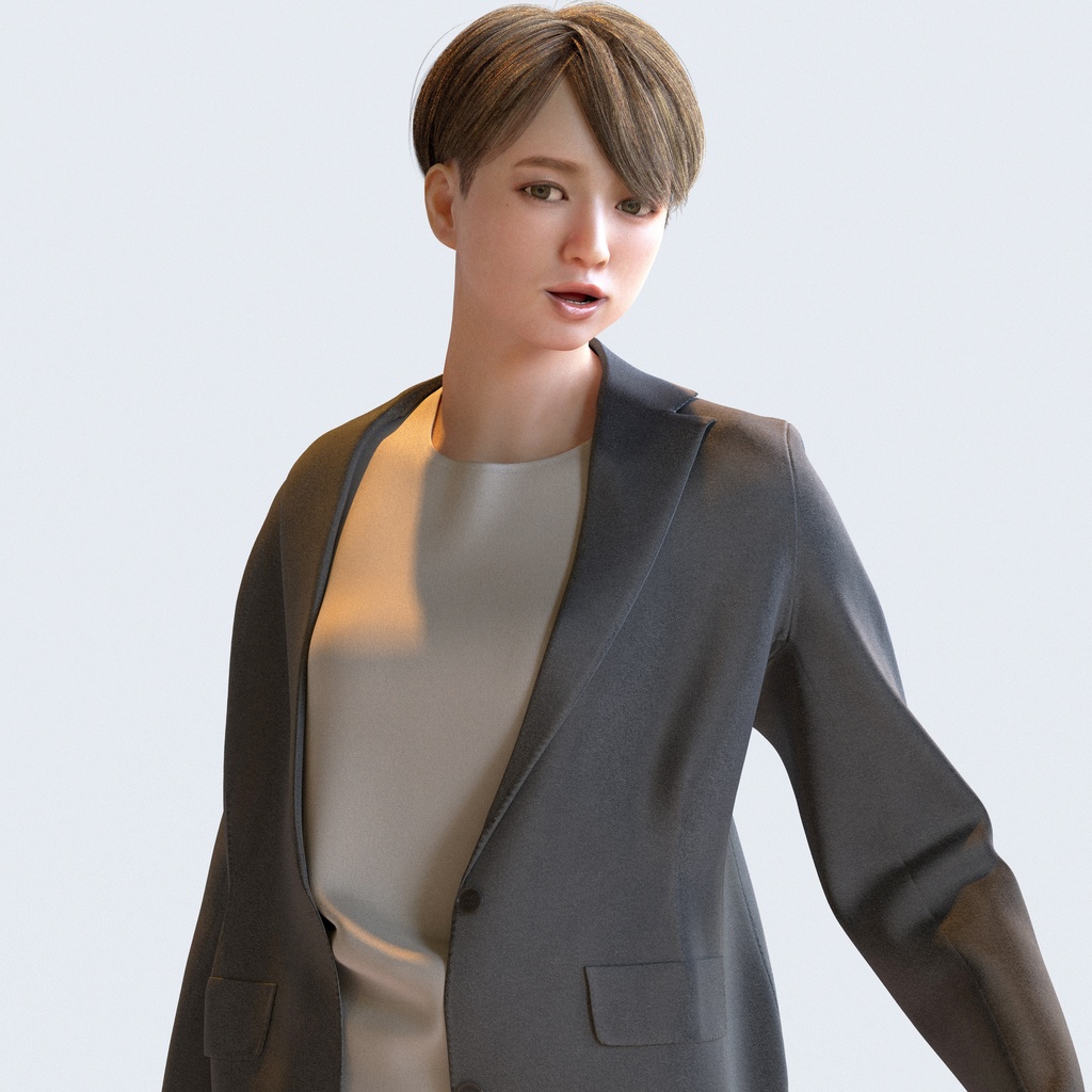 ビジネス女性 5ポーズセット 2 - B1-F2K【3D人物モデル/人間3Dモデル】