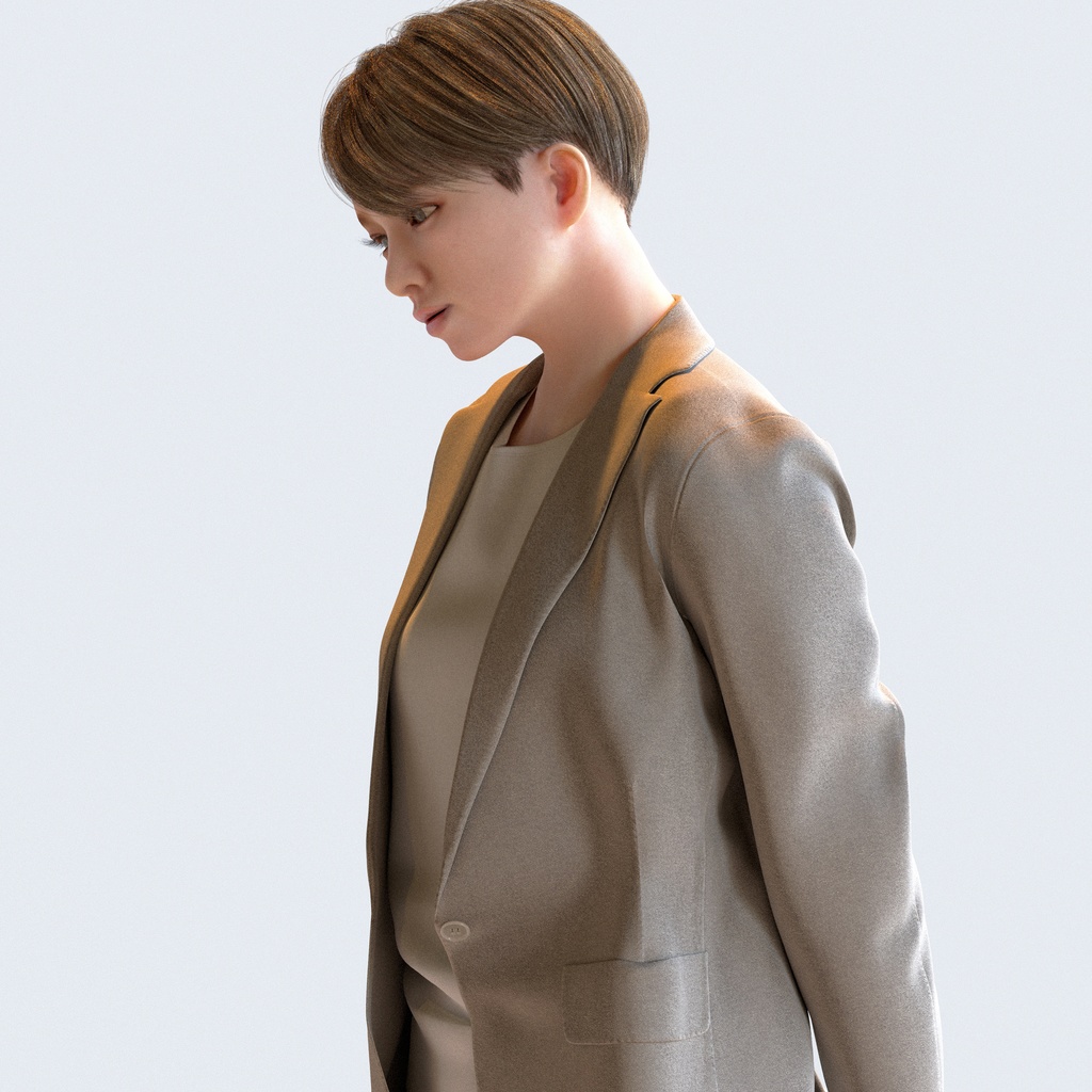 ビジネス女性 5ポーズセット 2 - B1-F2K【3D人物モデル/人間3Dモデル】