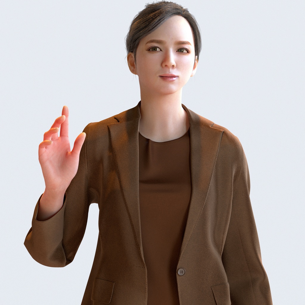 ビジネス女性 5ポーズセット 3 - B1-F3T【3D人物モデル/人間3Dモデル】