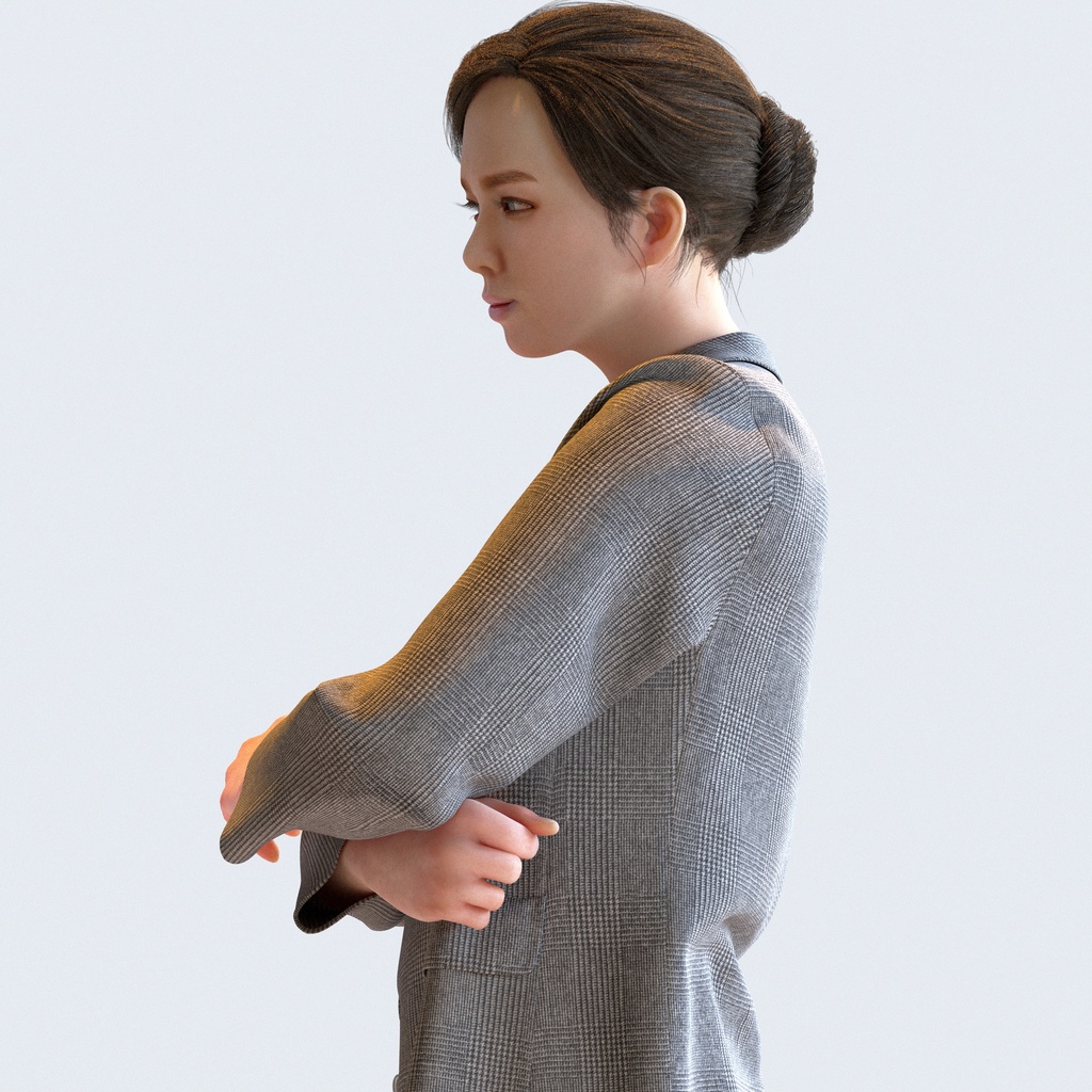 ビジネス女性 5ポーズセット 3 - B1-F3T【3D人物モデル/人間3Dモデル】