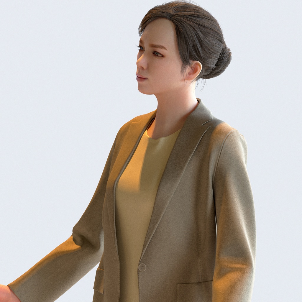 ビジネス女性 5ポーズセット 3 - B1-F3T【3D人物モデル/人間3Dモデル】