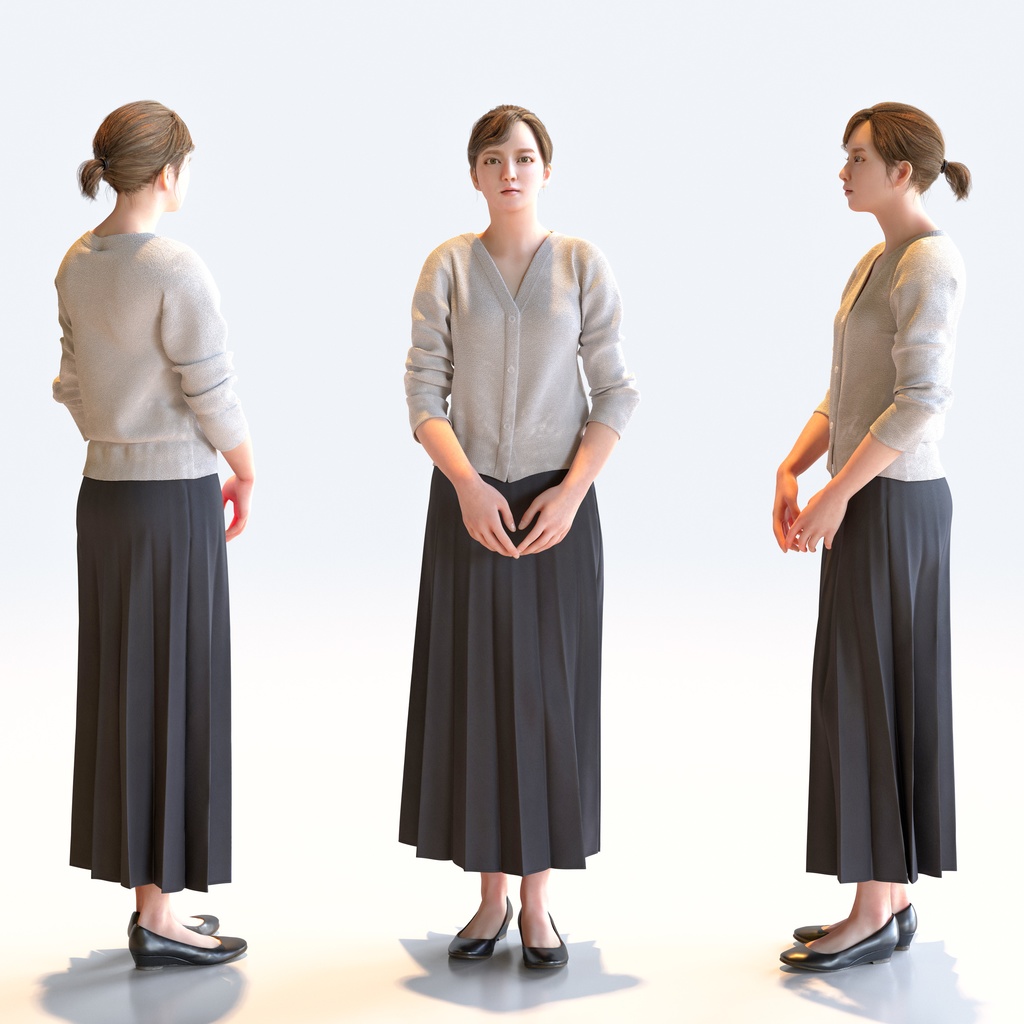 ビジネス女性 5ポーズセット 4 - B1-F4H【3D人物モデル/人間3Dモデル】