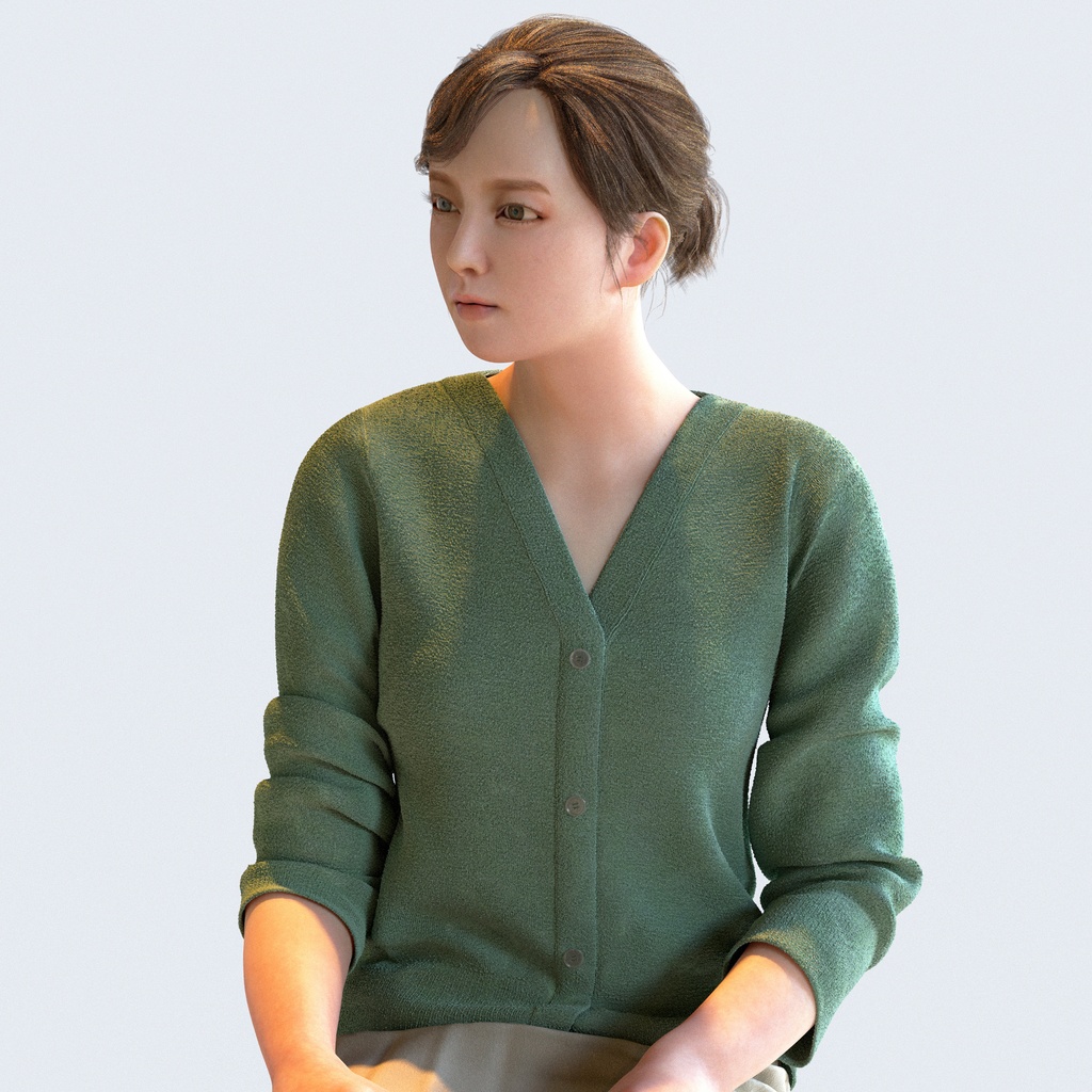 ビジネス女性 5ポーズセット 4 - B1-F4H【3D人物モデル/人間3Dモデル】