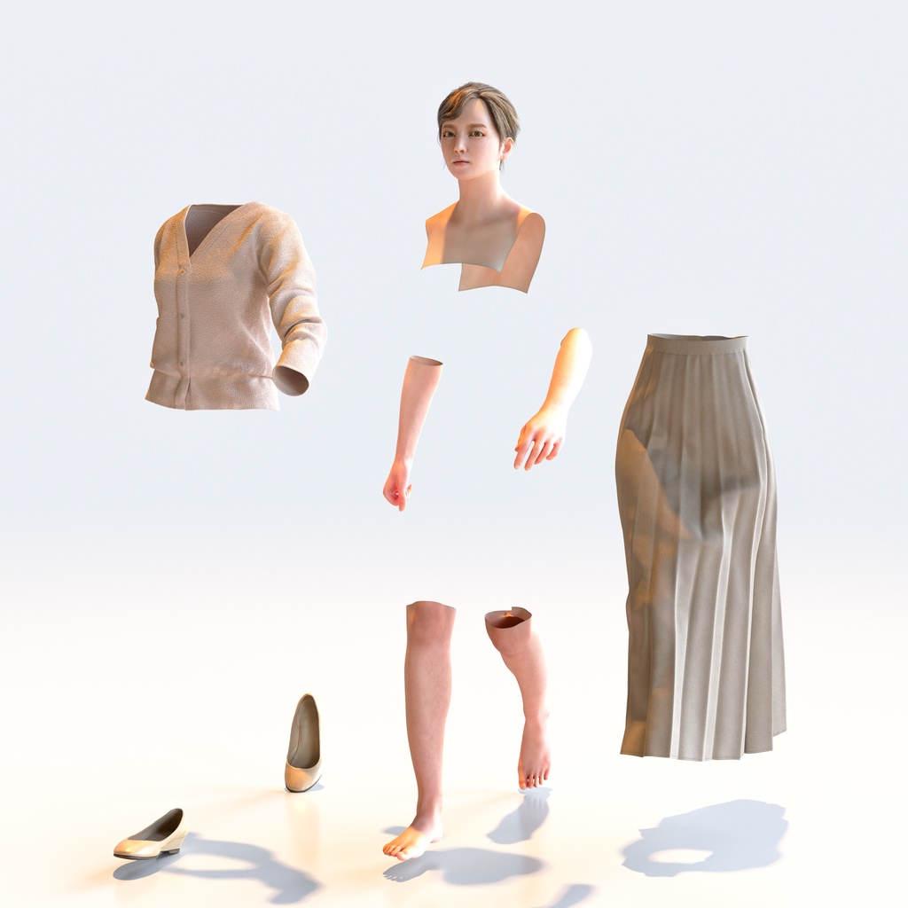 ビジネス女性 5ポーズセット 4 - B1-F4H【3D人物モデル/人間3Dモデル】