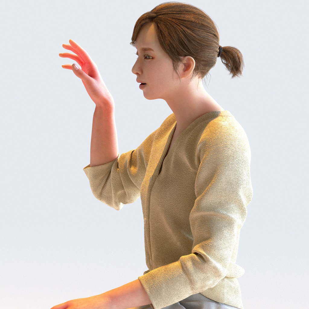 ビジネス女性 5ポーズセット 4 - B1-F4H【3D人物モデル/人間3Dモデル】