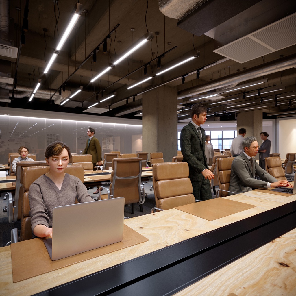 ビジネス女性 5ポーズセット 4 - B1-F4H【3D人物モデル/人間3Dモデル】