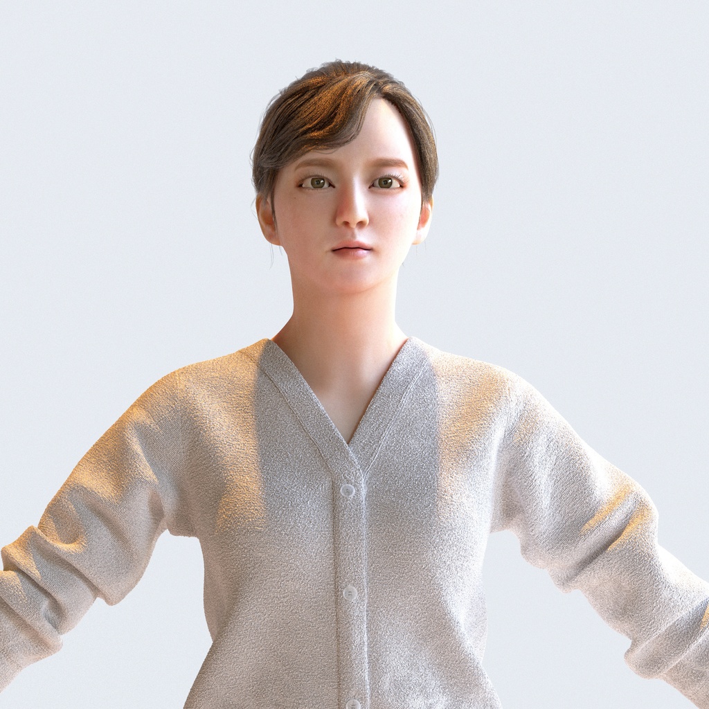 ビジネス女性 Aポーズ 4 - B1-F4H A【3D人物モデル/人間3Dモデル】