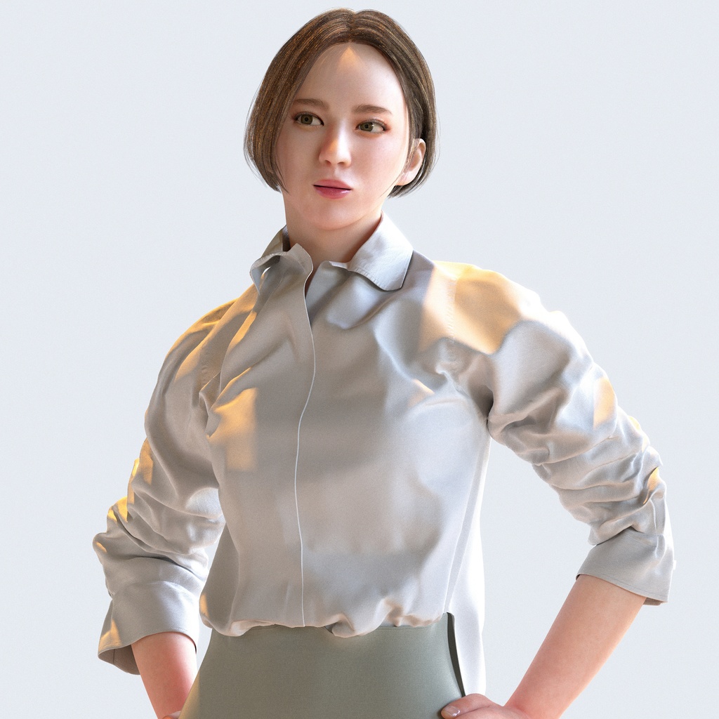 ビジネス女性 5ポーズセット 5 - B1-F5F【3D人物モデル/人間3Dモデル】
