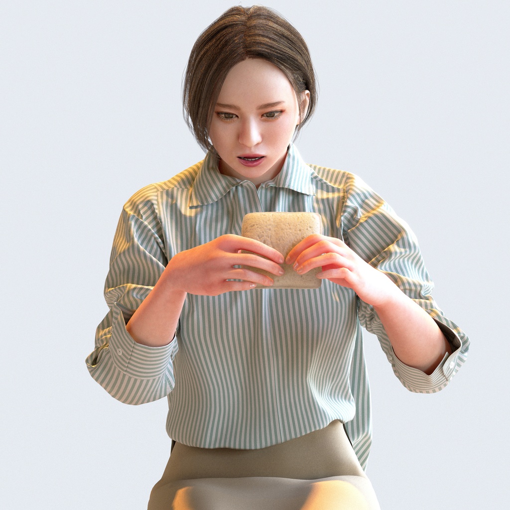 ビジネス女性 5ポーズセット 5 - B1-F5F【3D人物モデル/人間3Dモデル】