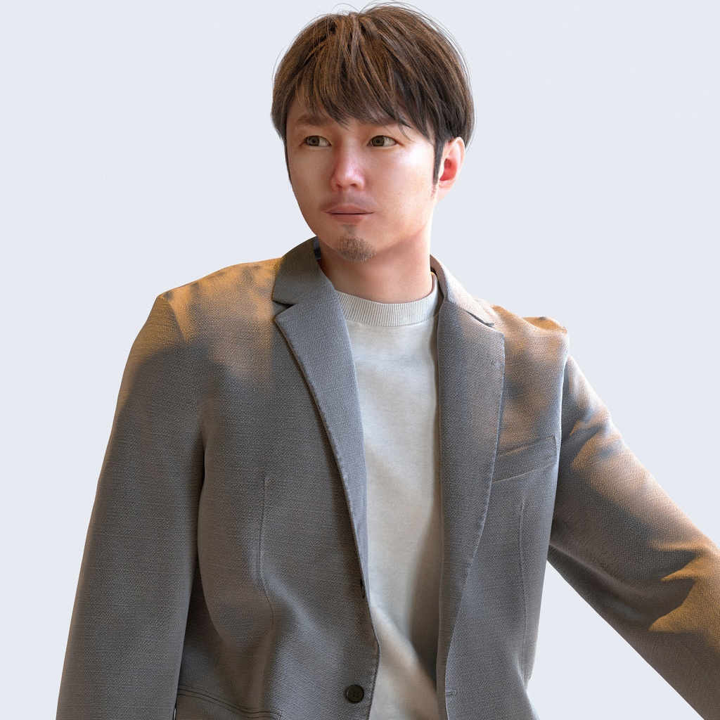 カジュアル男性 5ポーズセット1 - C1-M1S【3D人物モデル/人間3Dモデル】