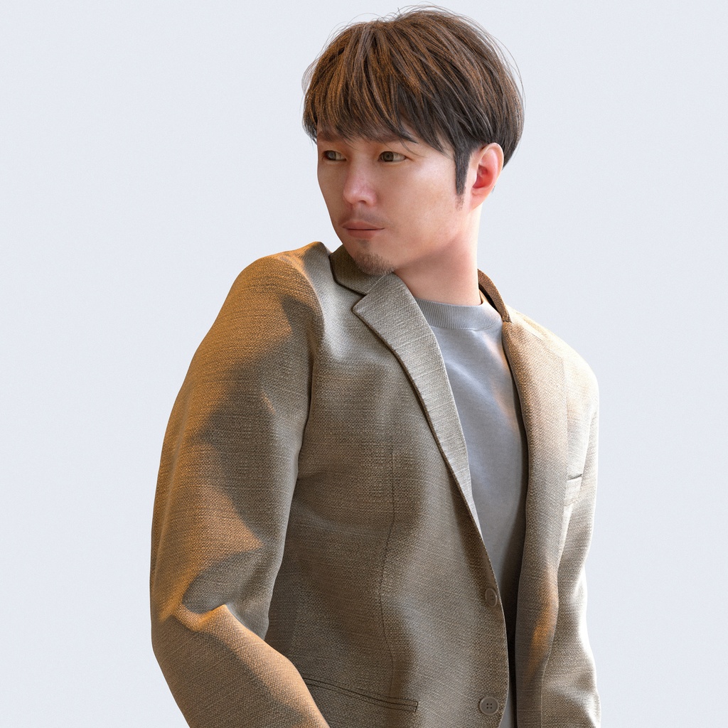 カジュアル男性 5ポーズセット1 - C1-M1S【3D人物モデル/人間3Dモデル】