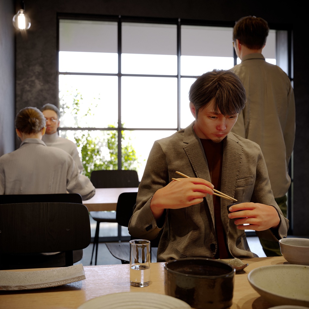 カジュアル男性 5ポーズセット1 - C1-M1S【3D人物モデル/人間3Dモデル】