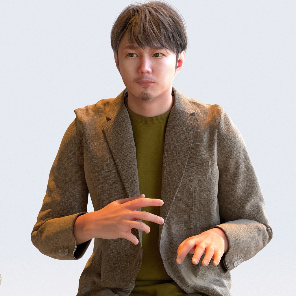 カジュアル男性 5ポーズセット1 - C1-M1S【3D人物モデル/人間3Dモデル】