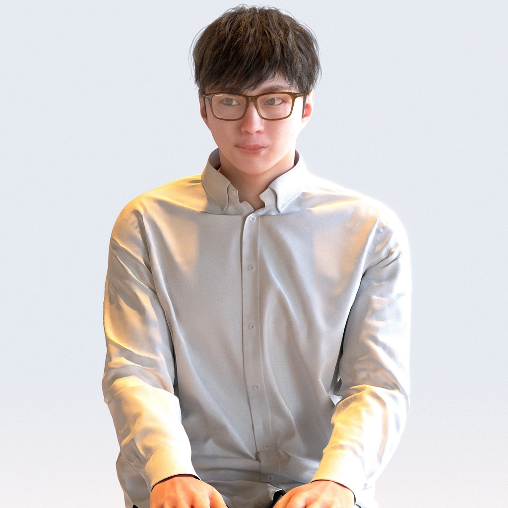 カジュアル男性 5ポーズセット 2 - C1-M2E【3D人物モデル/人間3Dモデル】