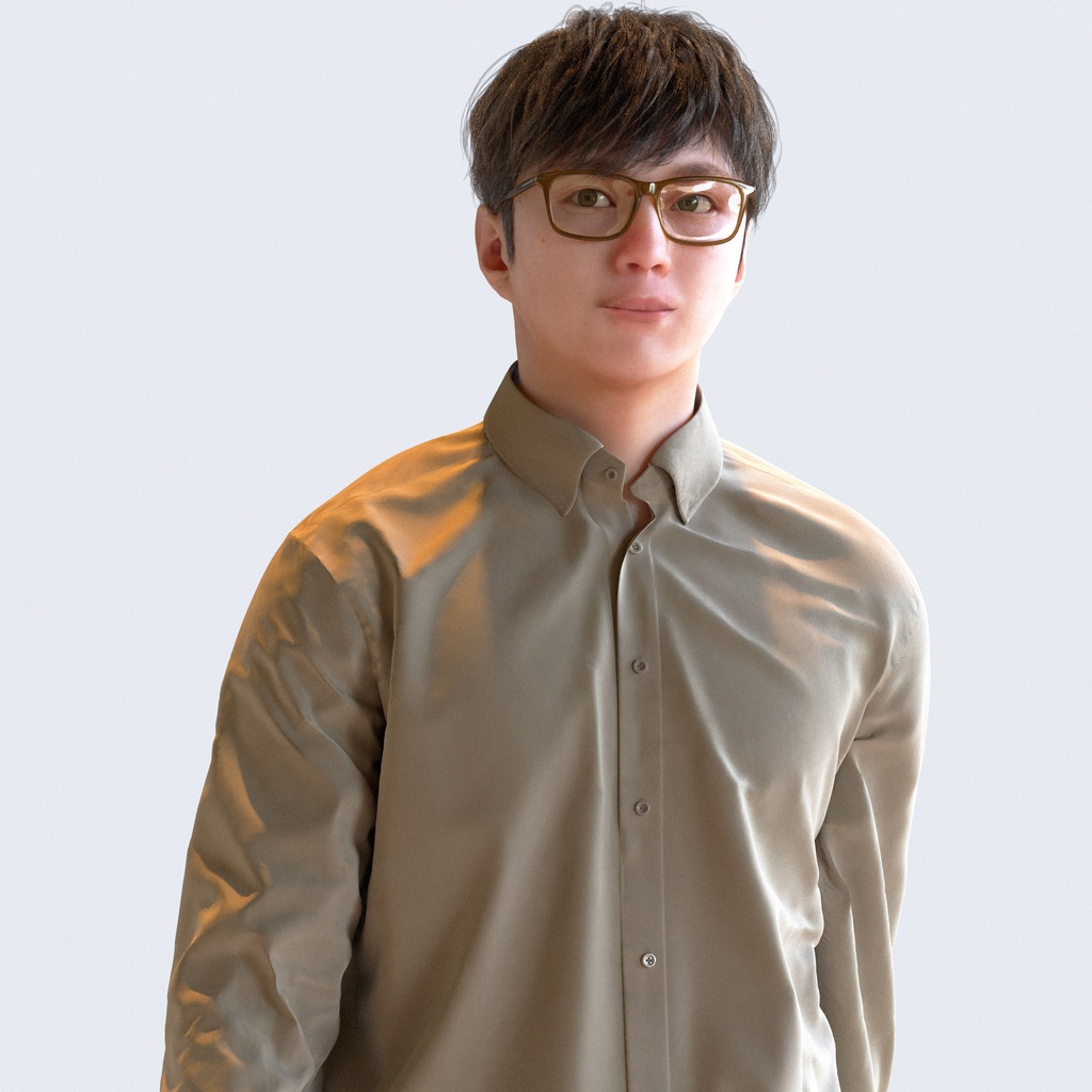 カジュアル男性 5ポーズセット 2 - C1-M2E【3D人物モデル/人間3Dモデル】