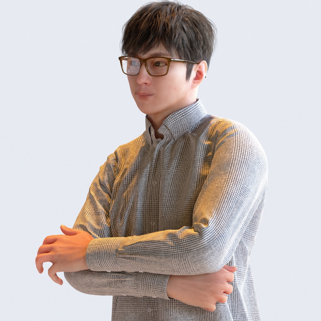 カジュアル男性 5ポーズセット 2 - C1-M2E【3D人物モデル/人間3Dモデル】