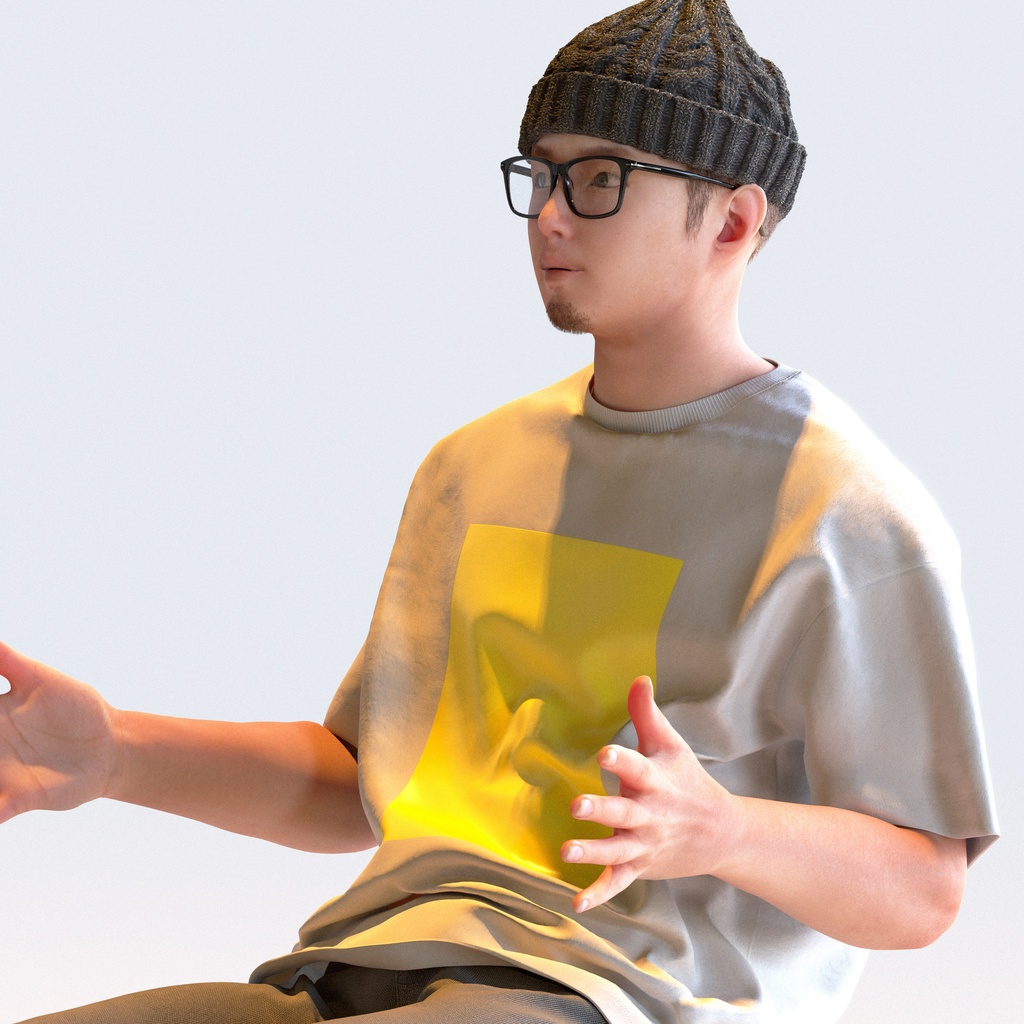 カジュアル男性 5ポーズセット 3 - C1-M3Y【3D人物モデル/人間3Dモデル】