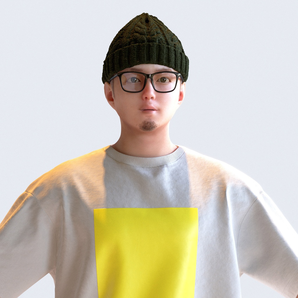カジュアル男性 Aポーズ 3 - C1-M3Y A【3D人物モデル/人間3Dモデル】