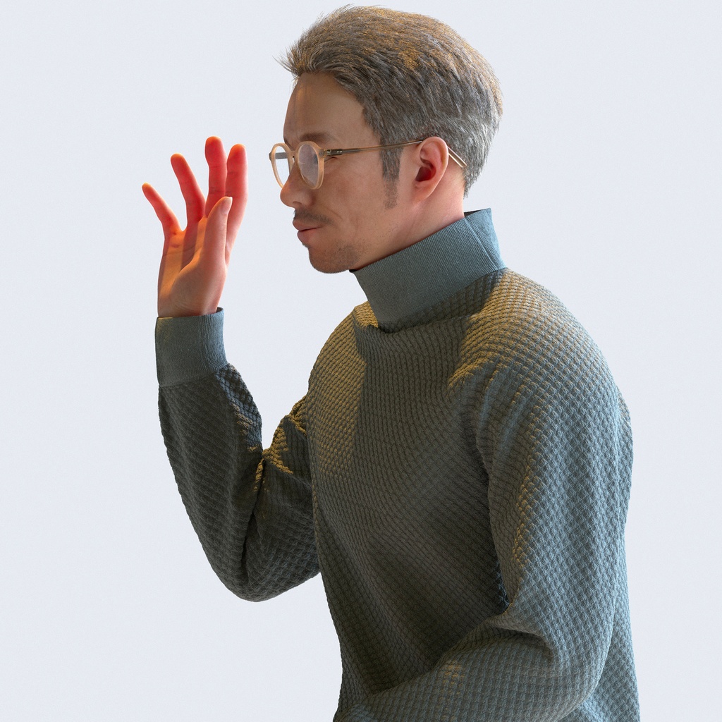 カジュアル男性 5ポーズセット 4 - C1-M4G【3D人物モデル/人間3Dモデル】