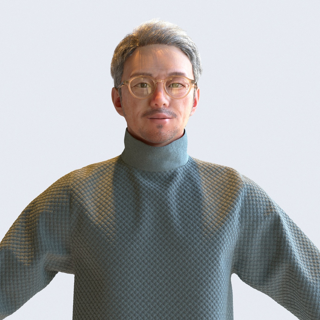 カジュアル男性 Aポーズ 4 - C1-M4G A【3D人物モデル/人間3Dモデル】