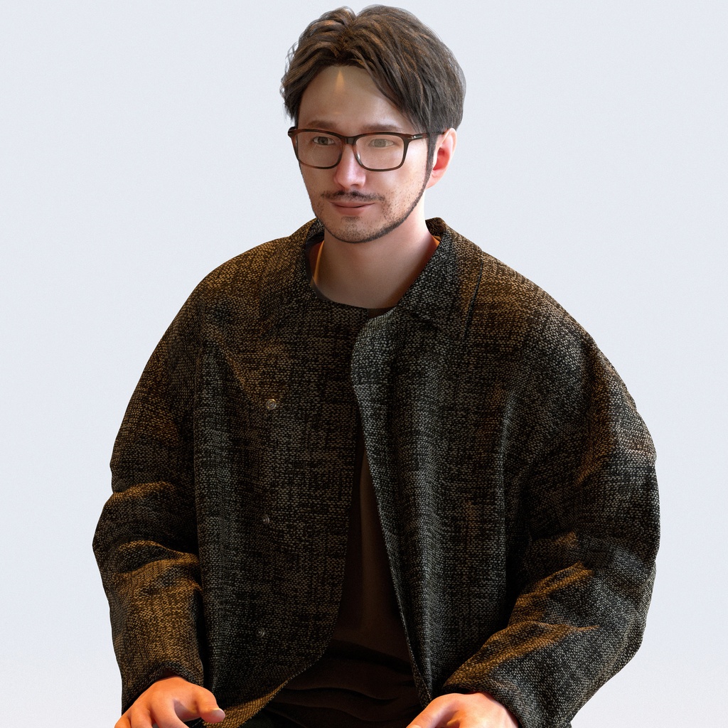 カジュアル男性 5ポーズセット 5 - C1-M5U【3D人物モデル/人間3Dモデル】