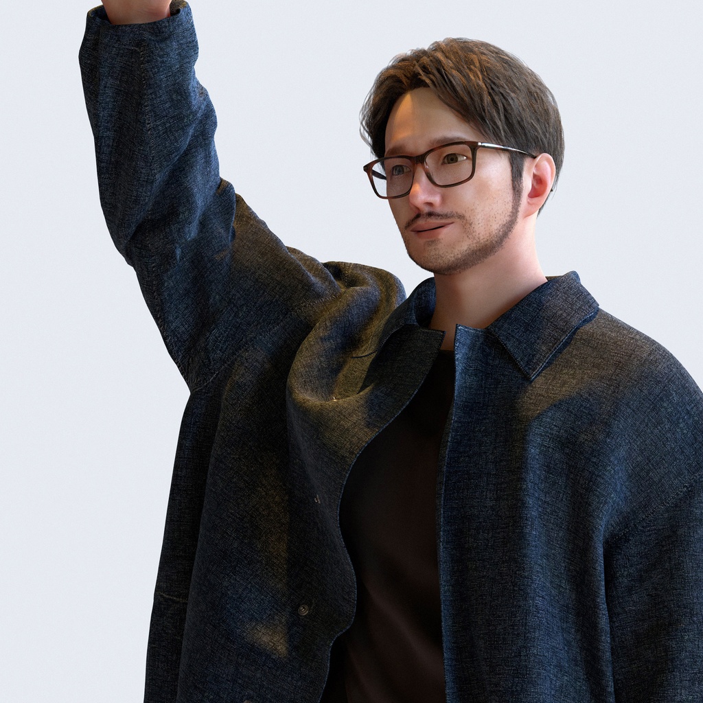 カジュアル男性 5ポーズセット 5 - C1-M5U【3D人物モデル/人間3Dモデル】