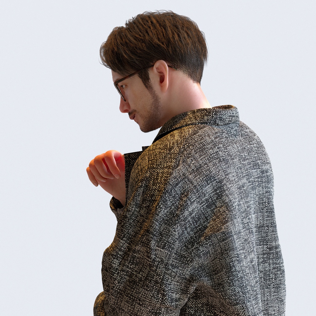 カジュアル男性 5ポーズセット 5 - C1-M5U【3D人物モデル/人間3Dモデル】