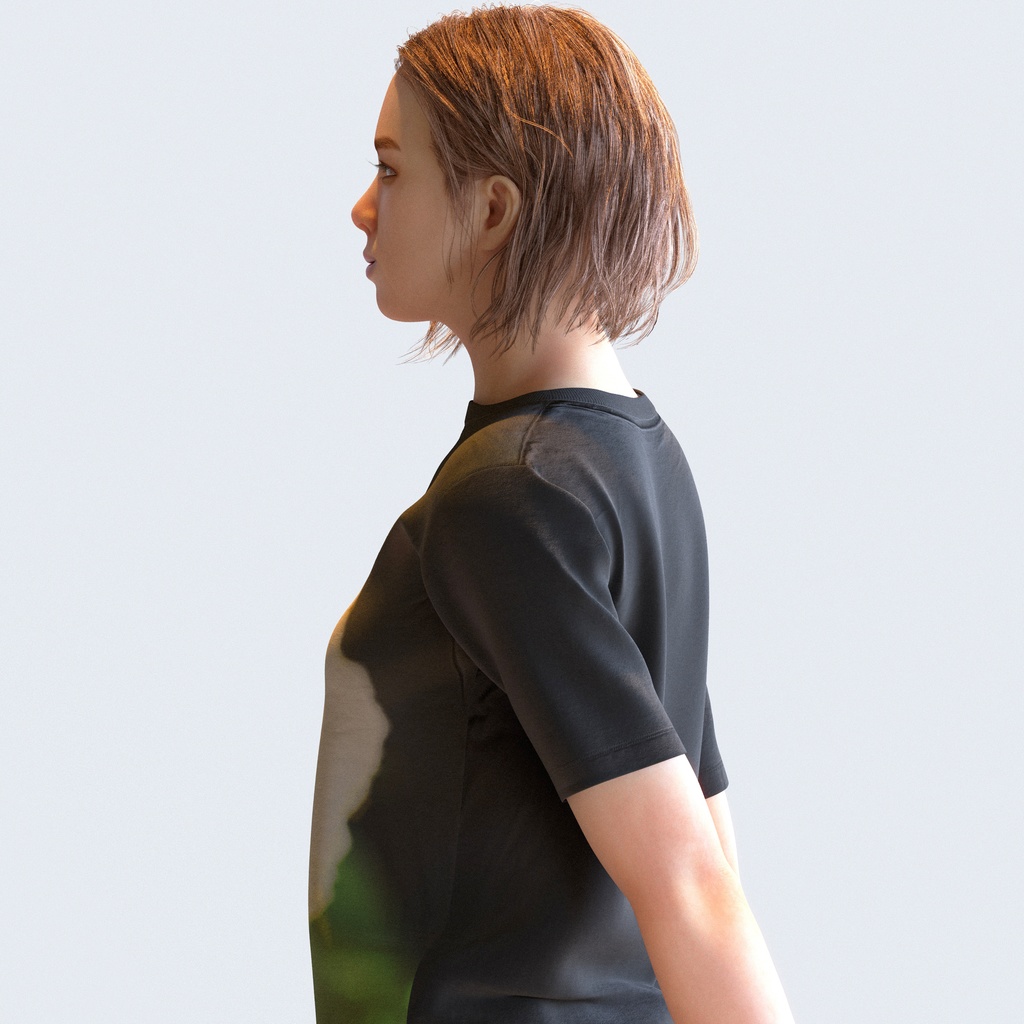 カジュアル女性 5ポーズセット 2 - C1-F2T【3D人物モデル/人間3Dモデル】