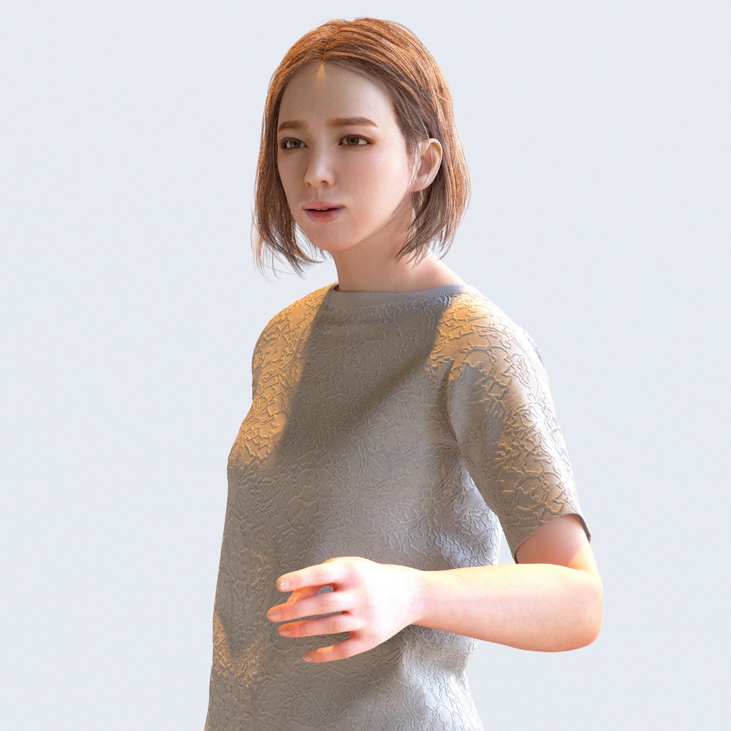 カジュアル女性 5ポーズセット 2 - C1-F2T【3D人物モデル/人間3Dモデル】