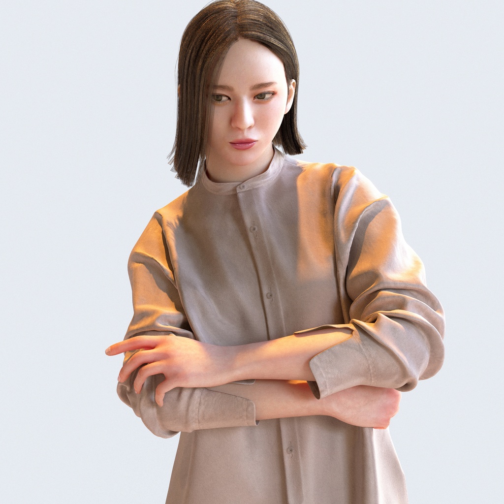 カジュアル女性 5ポーズセット 3 - C1-F3F【3D人物モデル/人間3Dモデル】