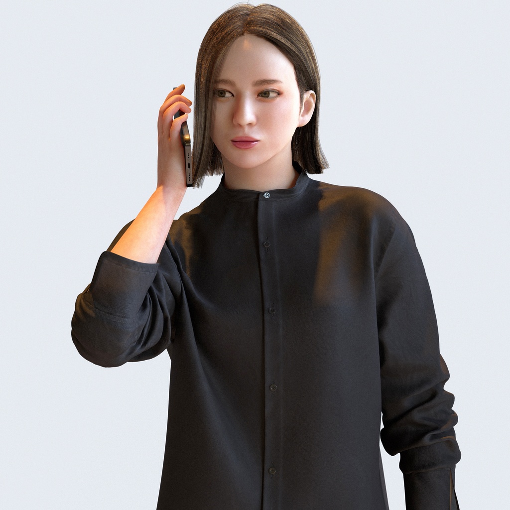 カジュアル女性 5ポーズセット 3 - C1-F3F【3D人物モデル/人間3Dモデル】