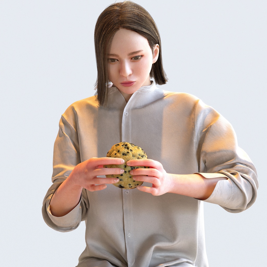 カジュアル女性 5ポーズセット 3 - C1-F3F【3D人物モデル/人間3Dモデル】