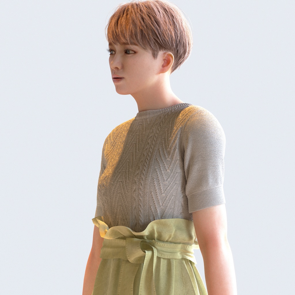 カジュアル女性 5ポーズセット 4 - C1-F4K【3D人物モデル/人間3Dモデル】