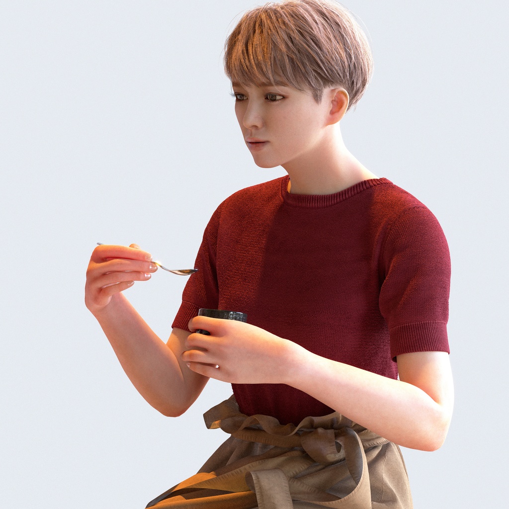 カジュアル女性 5ポーズセット 4 - C1-F4K【3D人物モデル/人間3Dモデル】