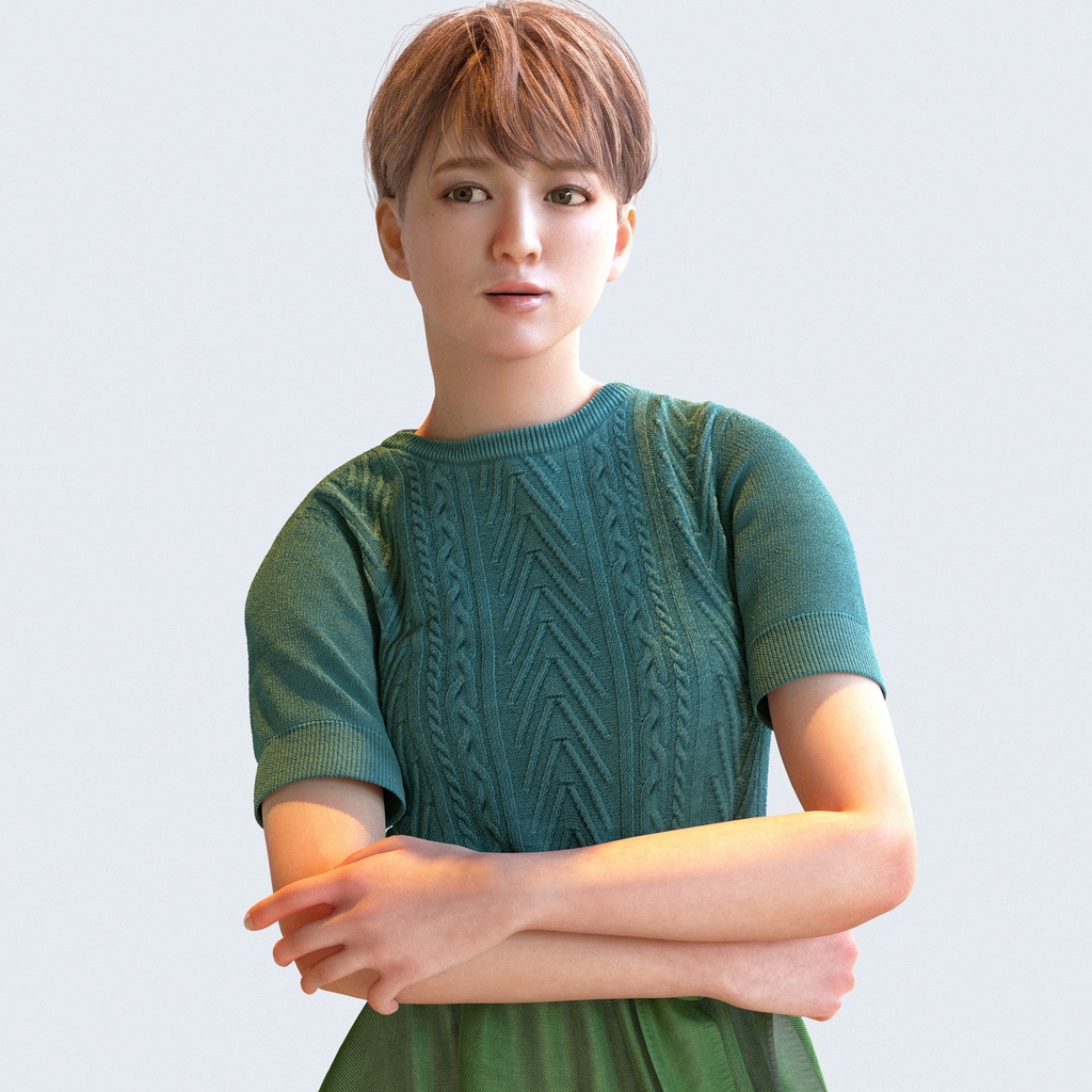 カジュアル女性 5ポーズセット 4 - C1-F4K【3D人物モデル/人間3Dモデル】