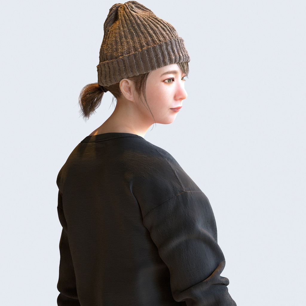 カジュアル女性 5ポーズセット 5 - C1-F5M【3D人物モデル/人間3Dモデル】