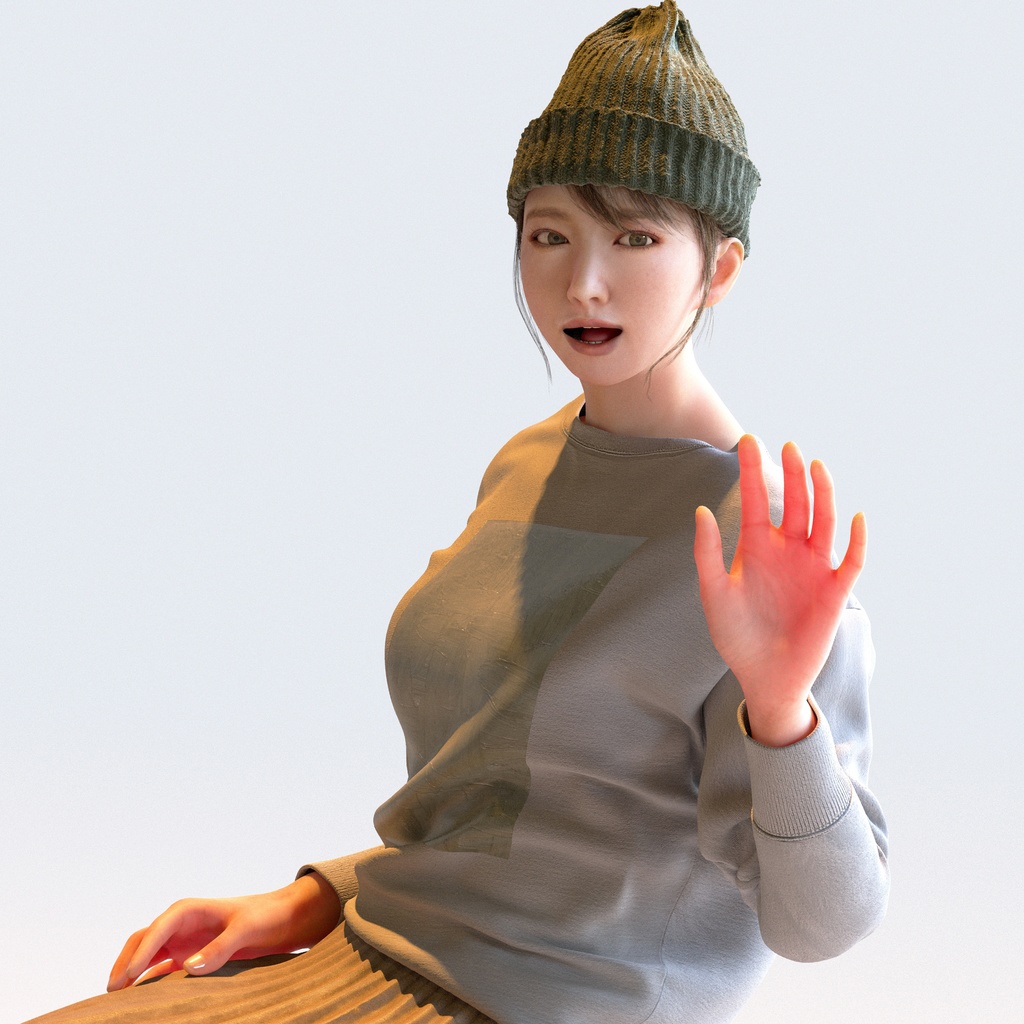 カジュアル女性 5ポーズセット 5 - C1-F5M【3D人物モデル/人間3Dモデル】