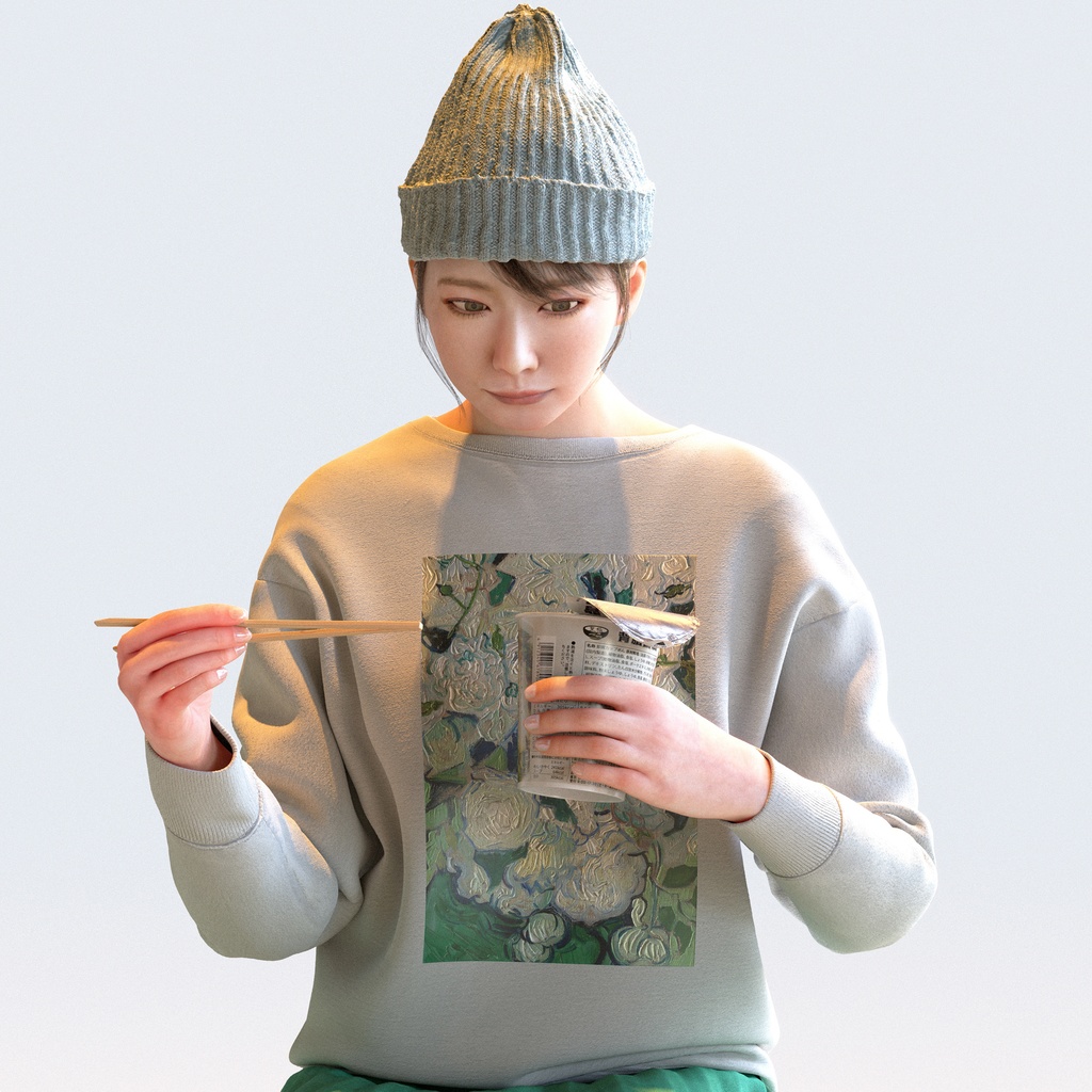 カジュアル女性 5ポーズセット 5 - C1-F5M【3D人物モデル/人間3Dモデル】