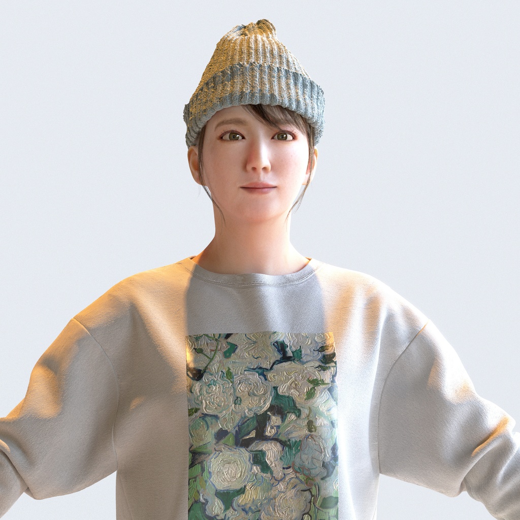 カジュアル女性 Aポーズ 5 - C1-F5M A【3D人物モデル/人間3Dモデル】