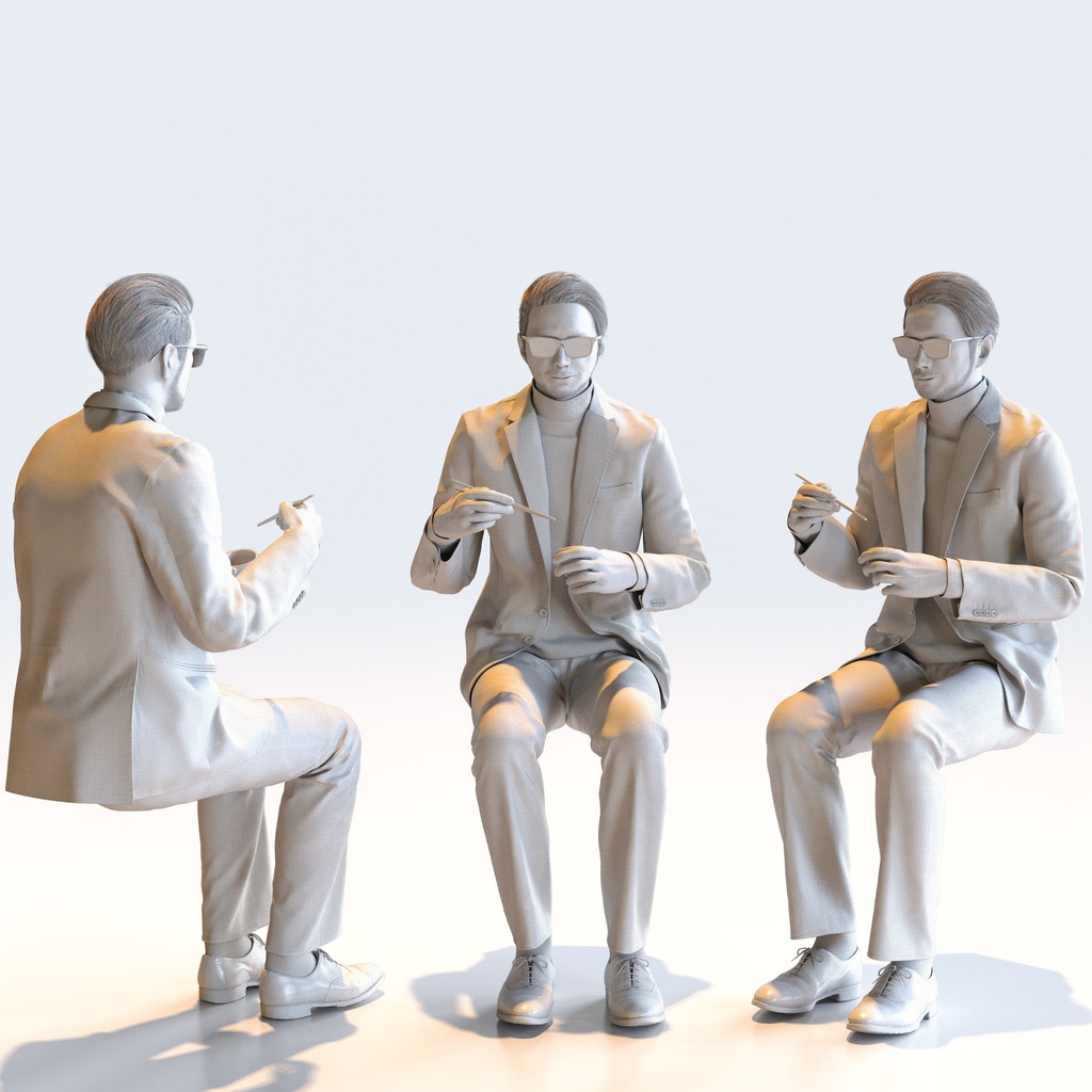 スマートカジュアル男性 5ポーズセット1 - S1-M1U【3D人物モデル/人間3Dモデル】