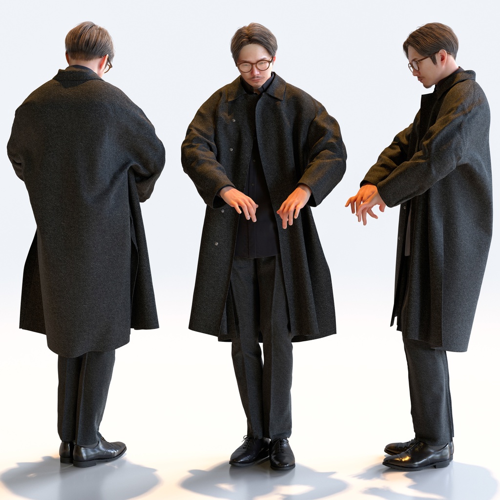 スマートカジュアル男性 5ポーズセット4 - S1-M4S【3D人物モデル/人間3Dモデル】