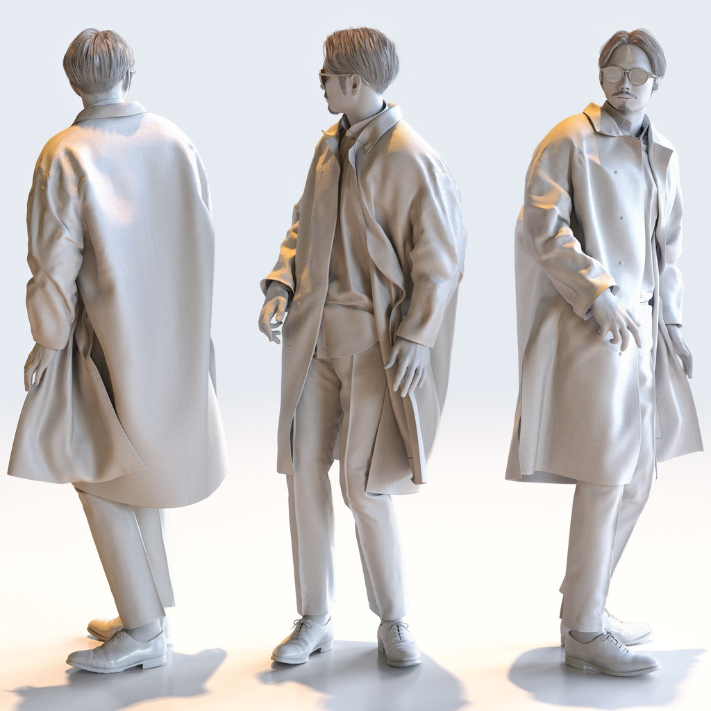スマートカジュアル男性 5ポーズセット4 - S1-M4S【3D人物モデル/人間3Dモデル】