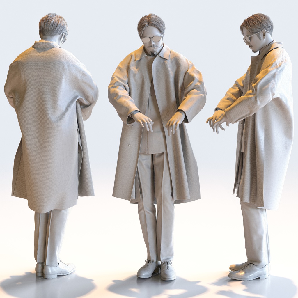 スマートカジュアル男性 5ポーズセット4 - S1-M4S【3D人物モデル/人間3Dモデル】