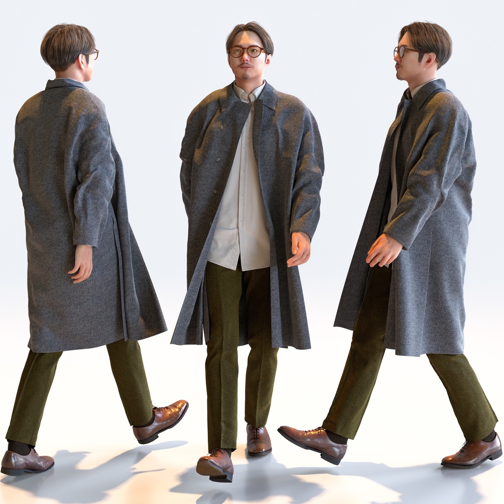 スマートカジュアル男性 5ポーズセット4 - S1-M4S【3D人物モデル/人間3Dモデル】